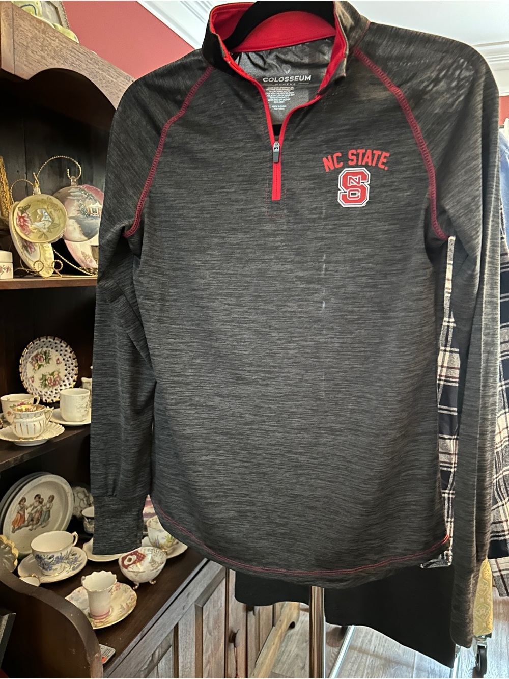 NC State Lightweight Performance Quarter-Zip Pullover Breathable Mesh-Like